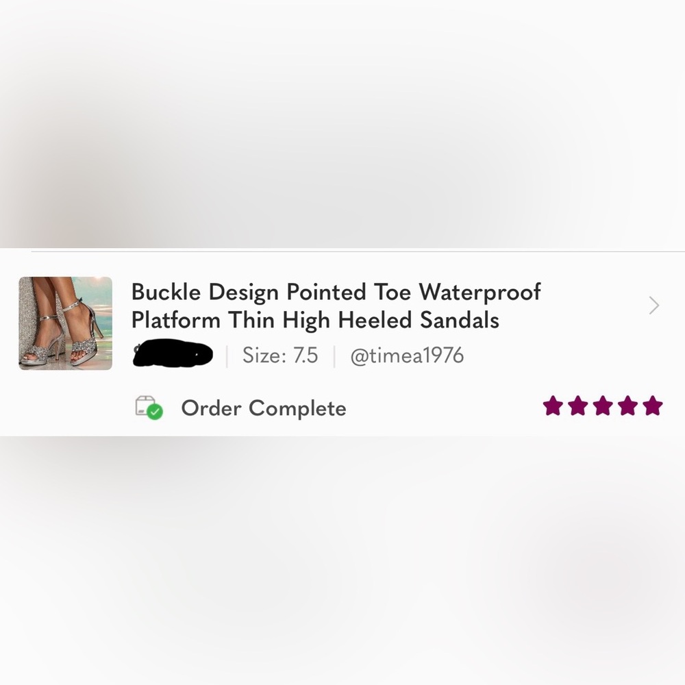 Buckle Design Pointed Toe Waterproof Platform Thin High Heeled Sandals - Picture 6 of 6